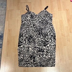Chic Animal Print Midi Dress